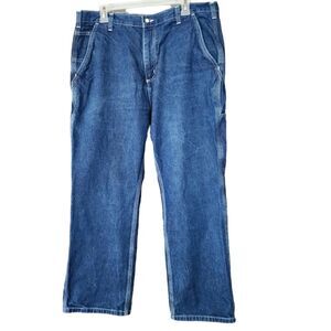 Y2K Carhartt  Carpenter Utility Workwear Blue Jeans Men's 36×28